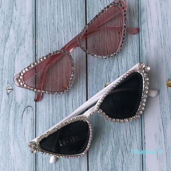 Zaolihu Moda Donna Cat Eye Occhiali da sole Bling Bling Diamond Diamond Eyewear UV400 Designer economico Occhiali da sole Gafas De Sol