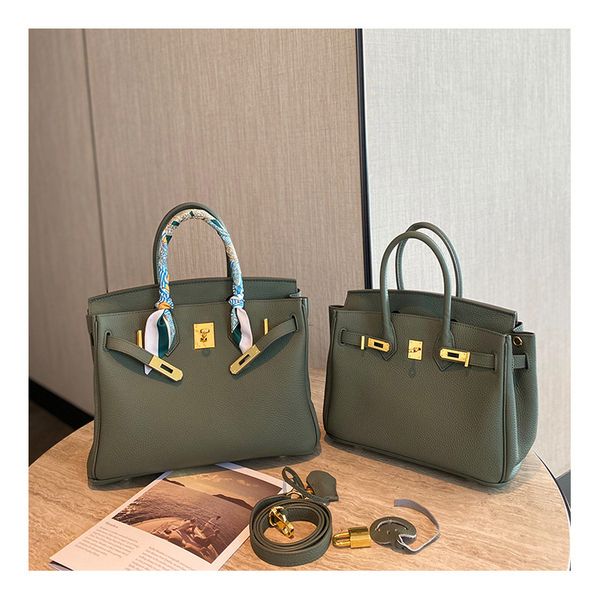 

design s high women's upgrade leather almond green large capacity handbag