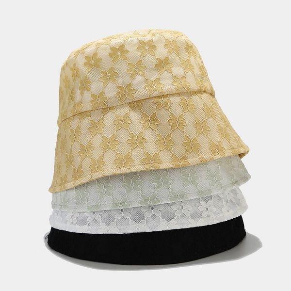 

net red hat children japanese minority design lace flower bucket hat summer fashion fashion trend breathable fisherman's hat