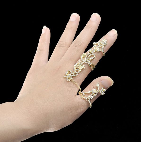 

Spring and Summer Personality Exquisite Rose Fashion Diamond Adjustable Finger Ring, Silver