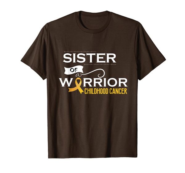 

childhood cancer awareness sister of a warrior t-shirt, White;black