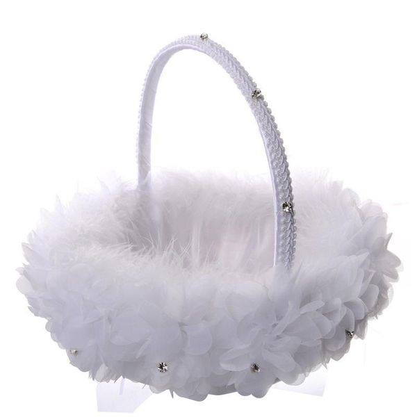 

gift wrap lixf wedding flower girl basket lace western candy storage romantic cute decor supplies