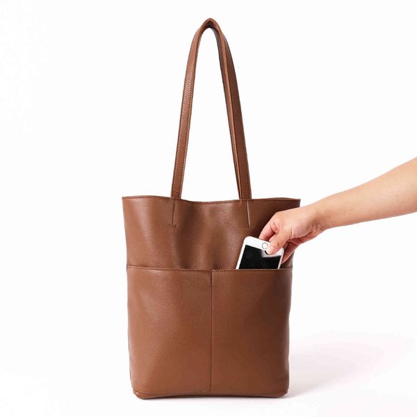 

women's bag leather shopping large capacity single shoulder small crowd, Black;red