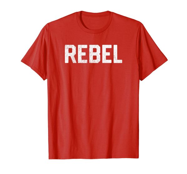

distressed shirt that says rebel, White;black