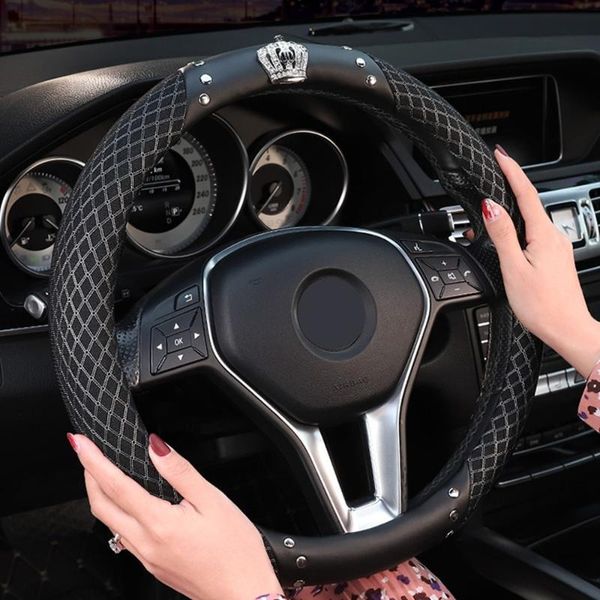 

steering wheel covers car cover leather braid on the steering-wheel of decoration assessoires interior for women wholesale