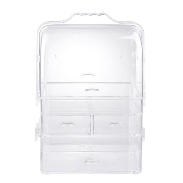 

household three layer storage cabinet deskdrawer type closet multifunction dustproof cosmetic jewelry organizer with handle boxes & bins