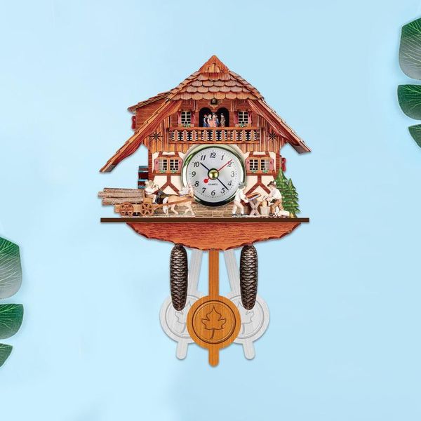 

40# promotion antique wooden cuckoo wall clock digital bird time bell swing alarm watch home art decoration clocks