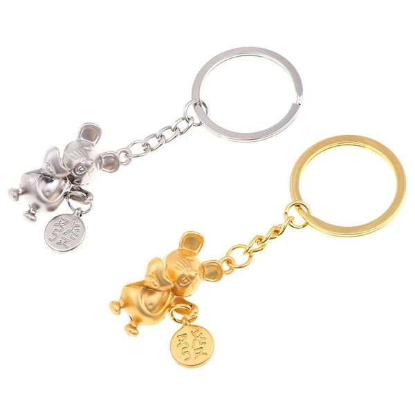 

year of rat mouse keychain fashion trinket animal car keyfob bag pendant key chain personalized keyring gift party favor