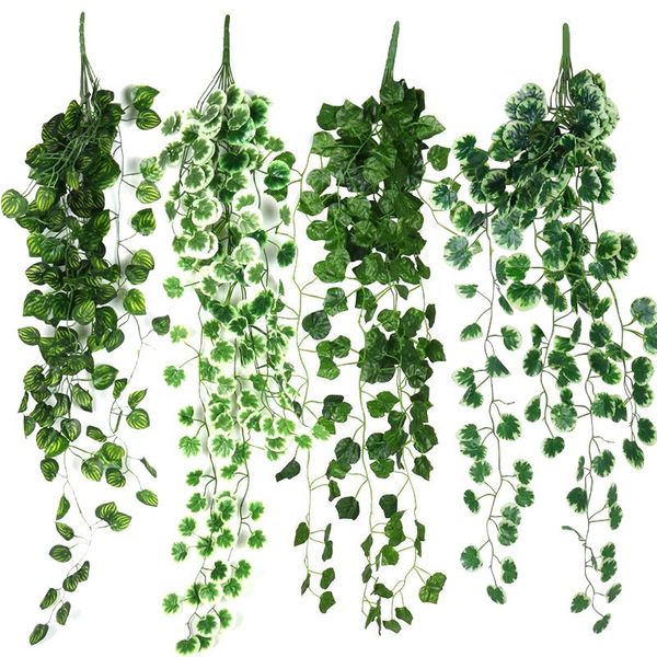 

decorative flowers & wreaths cyuan 90/190cm artificial plants lvy leaf garland fake foliage home garden wall hanging vine leaves green plant