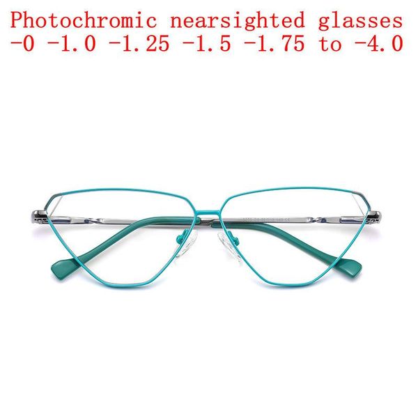 

sunglasses frames finished myopia glasses women vintage cat eye nearsighted eyeglasses prescription eyewear transition pochromic nx, Silver