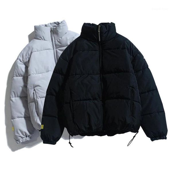 

men's down & parkas winter men solid color quality 2021 stand collar warm thick jacket male fashion casual parka coat, Black