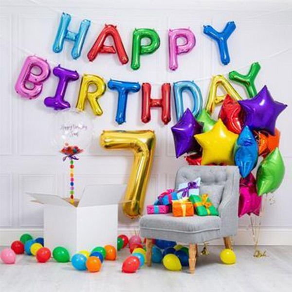 

clip in/on hair extensions 7 years old birthday party balloons number letter 7th boy girl decoration kids anniversary, Black;brown