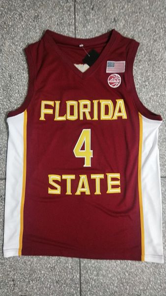 

ncaa college basketball florida state 4 scottie barnes jersey men breathable pure cotton team red away university high quality, Black