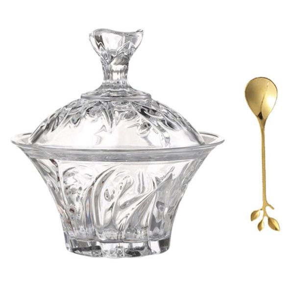 

bowls 1 set of cubilose bowl dessert with lid spoon saucer (transparent)
