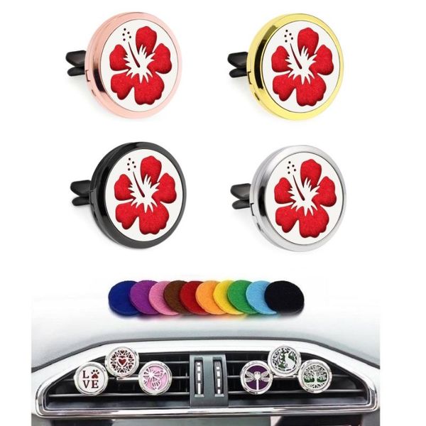 

flower design 30mm car diffuser locket air freshener fragrance essential oil vent clips