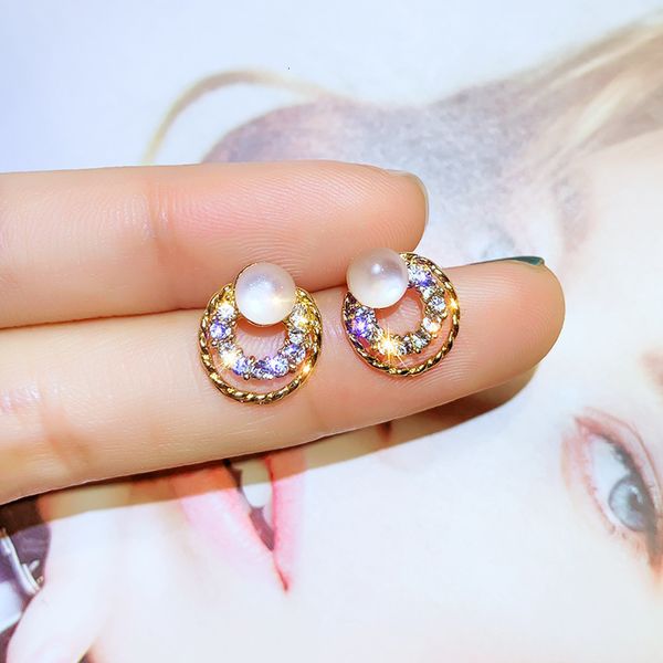 

925 silver needle fashion personalized cat's eye stone earrings for women, Golden