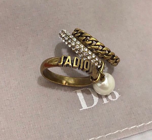 

design jewelry 19 year old new star three layer female letter ring nwx6, Silver