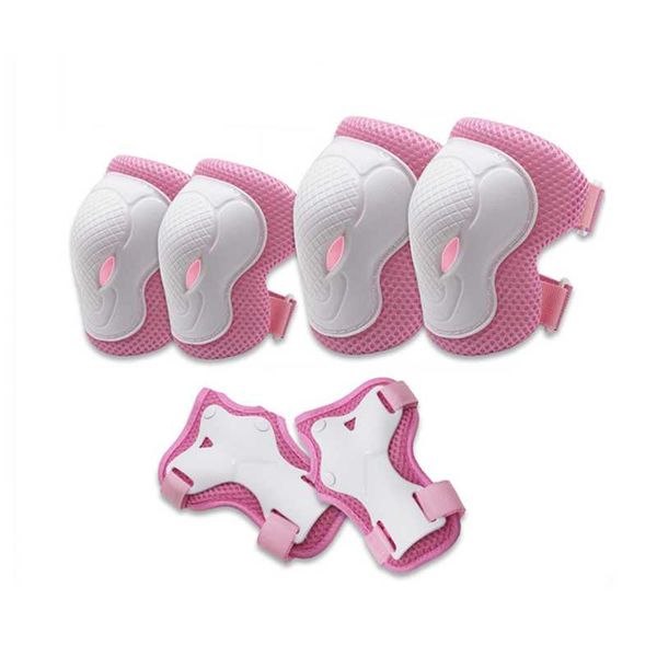 

child elbow wrist knee pad for outdoor sports protective kit inline skating racing cycling skateboard s m l 6 pieces kids pads &, Black;gray