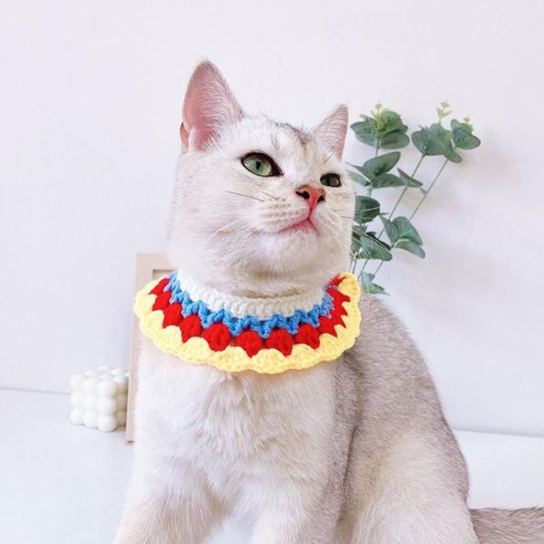 

cat collars & leads soft texture eye-catching fashion dog pet collar skin friendly scarf multi-color for party props