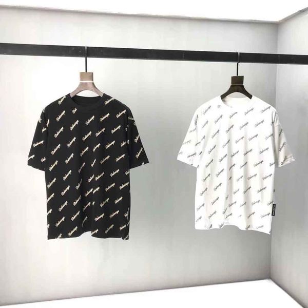 

new short sleeve t-shirt in early spring 20 europe and america large size double strand cotton fabric digital printing processbanbdnbbsjk1 p, White;black