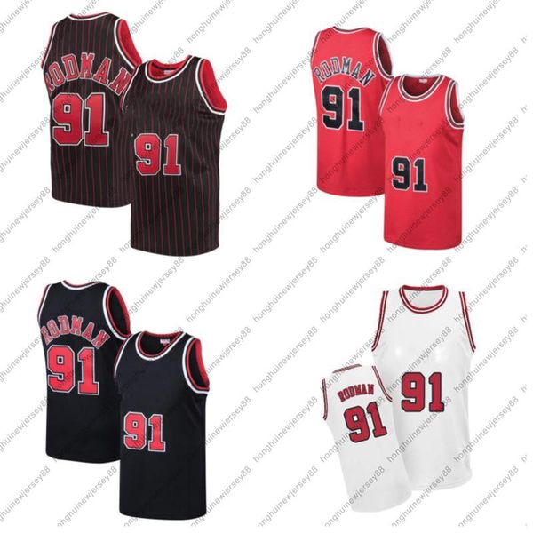 

basketball jersey 91 dennis rodman, Black;red
