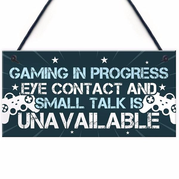 

metal painting meijiafei funny gaming bedroom door sign novelty gamer gifts accessories birthday gift for brother son dad 10" x 5"