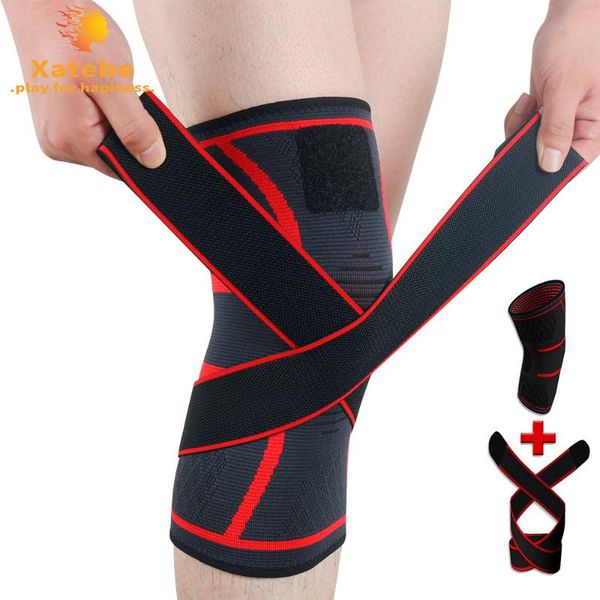 

pressurized elastic sports kneepad men knee pads support fitness gear basketball volleyball brace protector resistance bands
