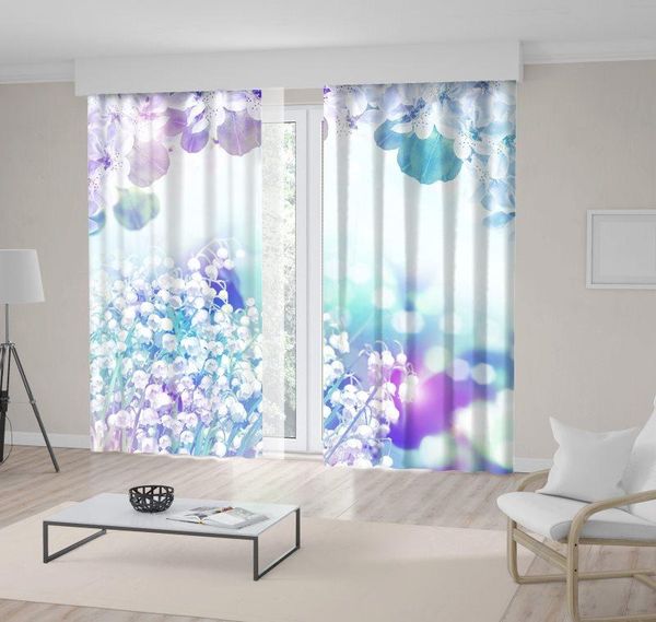 

curtain & drapes of lily valley spring may flowers landscape nature meadow fresh morning po blue purple white