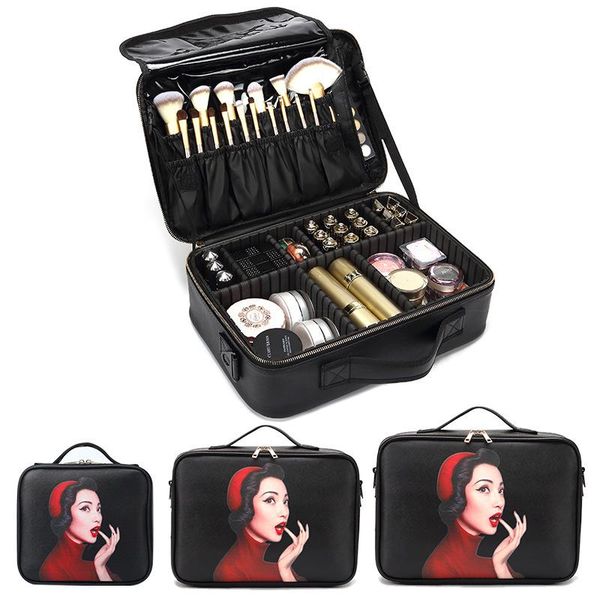 

cosmetic case for makeup artist, ladies large-capacity portable storage bag, fashion multi-layer bags & cases