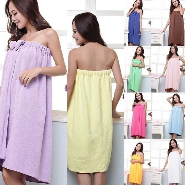 

towel women absorbent microfiber bath robe shower body spa wrap