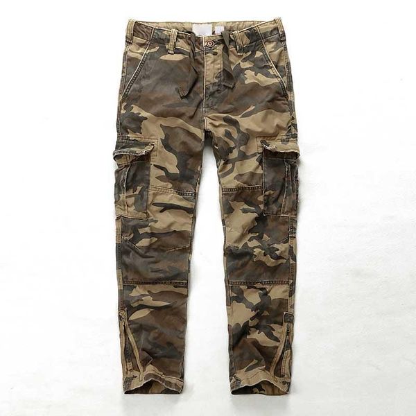 

men's pants military cargo men casual joggers with pockets and leg opening zipper loose baggy cotton trousers man clothes, Black