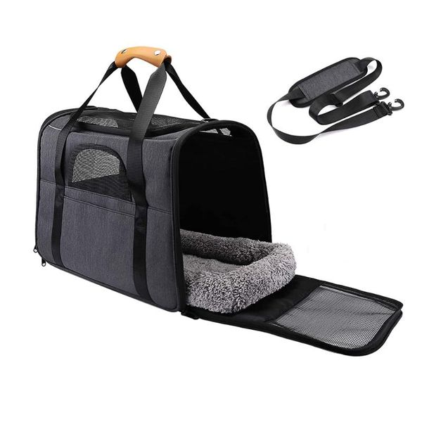 

cat carriers,crates & houses cen kinfo pet carriers airline approved travel dog bag collapsible soft-sided kennel