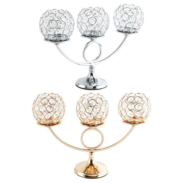 

candle holders metal crystal chandelier for 3-arm , wedding centerpiece, buffet, home decor, ornaments