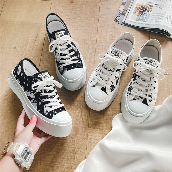 

black and white personalized canvas summer thin low breathable thick soled fashion sho student men's board