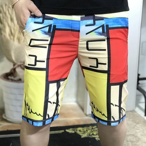 

men's shorts summer beachwear sports trends casual capris big flower european trend brand fashion short pants men, White;black