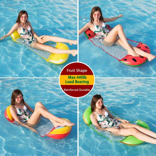 

fruit shape outdoor folding water hammock lounger inflatable floating row air mattress sleeping bed chair floats & tubes