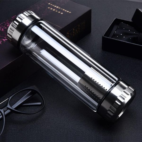 

outdoor two end tea maker double layer high borosilicate glass with filter screen car mounted water gift custom cup mugs