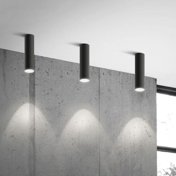 

ceiling lights modern cylindrical led light fixtures black white iron lamps for living room simple lighting kitchen spot