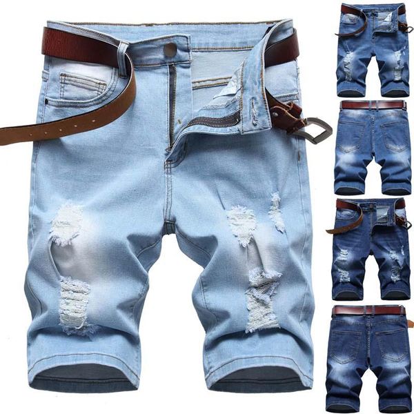 

men's shorts men denim casual knee length pants short midi, White;black