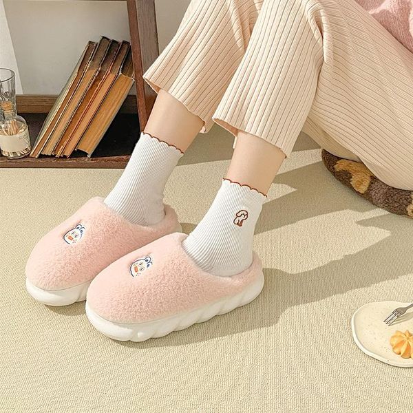 

slippers indoor for home women women's house woman platform flip flops cute shoes womem furry slides koala plush flats, Black
