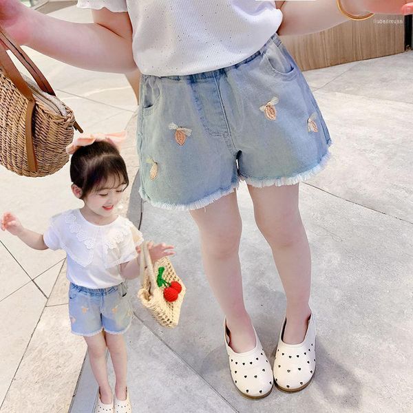 

famli summer children jeans kids baby shorts fashion denim cute for girls1, Blue