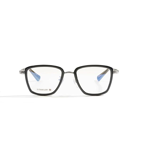 

fashion sunglasses frames high-quality acetate titanium vintage business anti-blue light progressive optics lens men's polygonal retro, Black