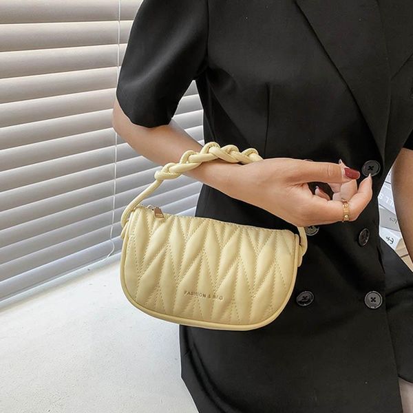 

evening bags 2021 summer texture rhombic woven handbags fashion ladies all-match high-quality leather one-shoulder armpit