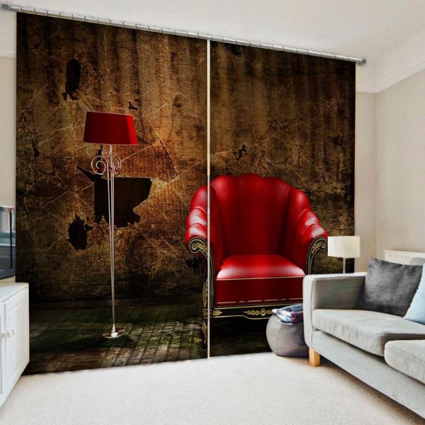 

curtain & drapes 3d red chair windows curtains backdrop living room bedroom thin thicken kitchen for adults dropship