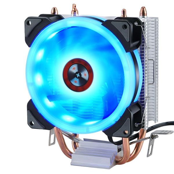 

fans & coolings night practical fins cpu cooler fan heat dissipation computer led dustproof low noise double aperture flashing durable home