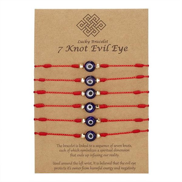

charm bracelets good luck string bracelet blue evil eye red rope protection link adjustable for women, Golden;silver