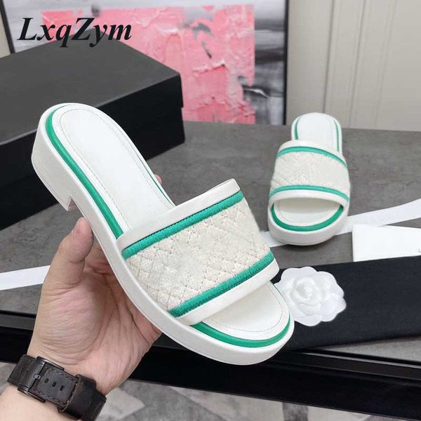 

80% off shoes kid suede female slippers sandals color matching open toe braided brand sandals summer outdoor beach square heel muje loxd, Black