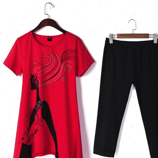 

5xl sports suits summer womens tracksuits casual large cropped pants suit loose fashion two piece sets female, Gray