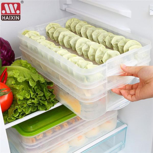 

storage bottles & jars kitchen multi-layer leak proof food dumpling box fruit egg organizer refrigerator fresh keep