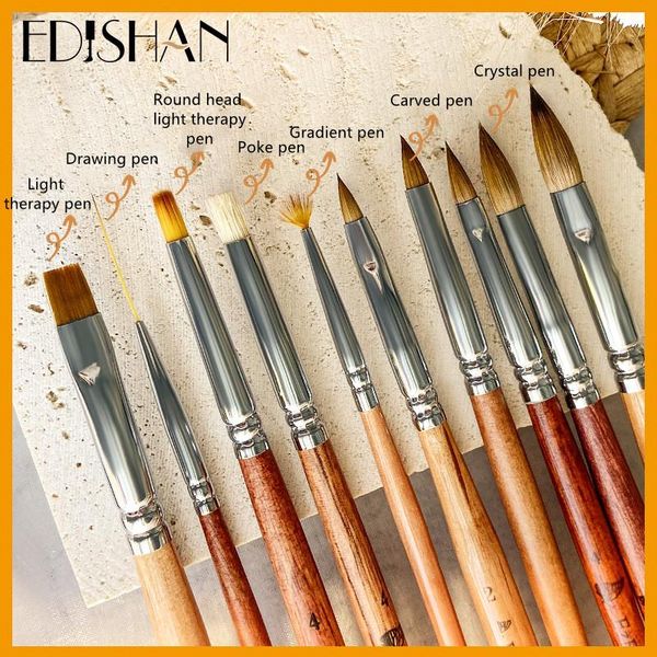 

nail art paint pen 10pcs brush set potherapy carving painting tools brushes, Yellow
